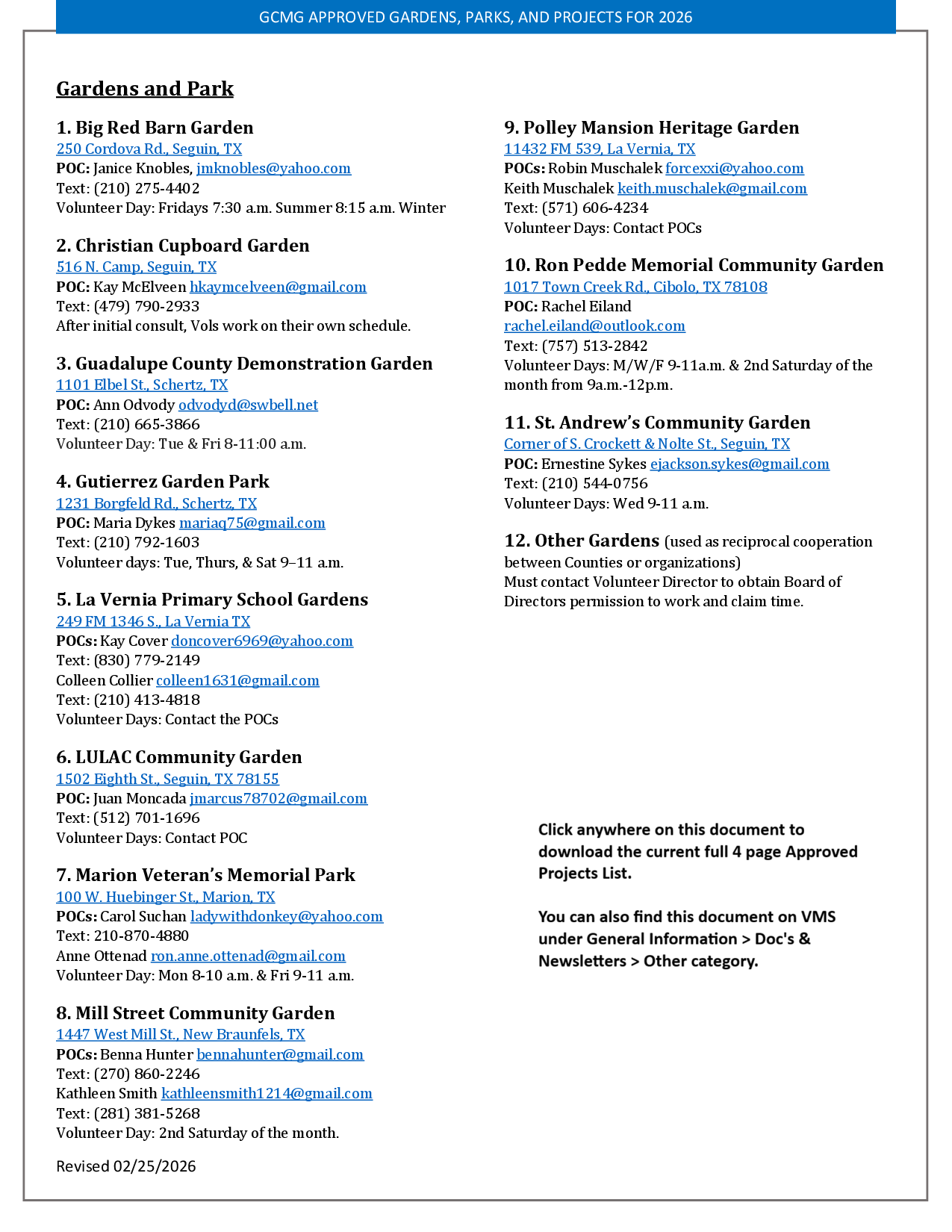 GCMG Approved Projects for 2026 Rev 02252026-0001 – Linkpage