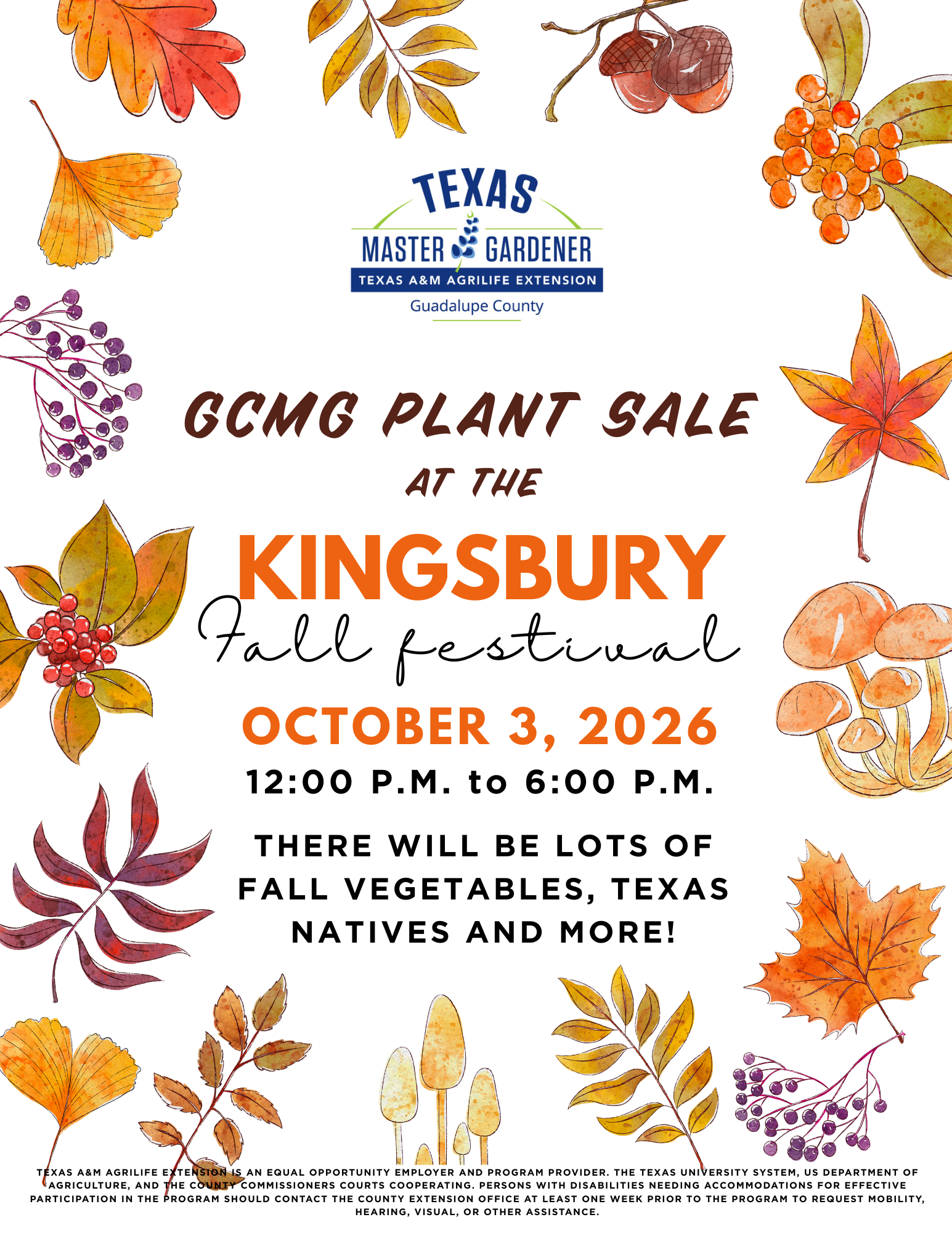 Kingsbury Fall Festival Plant Sale