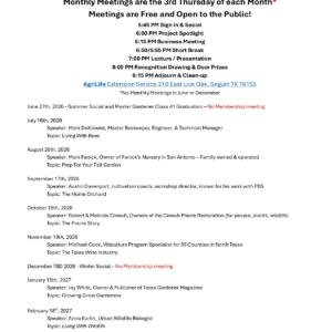 06142026 Membership Meeting Speakers July 2026 thru March 2027