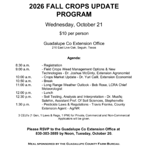 2026 Fall Field Crops Update Program