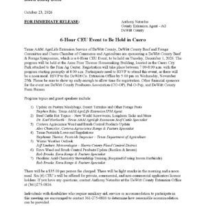 2026 6 Hour CEU Press Release