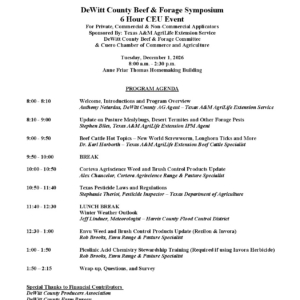 2026 Beef-Forage & CEU Event Agenda